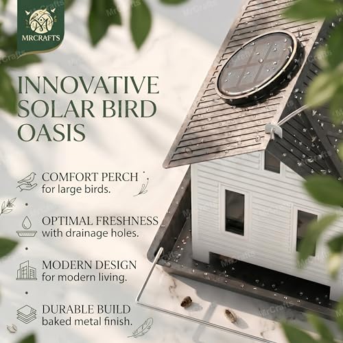Solar Bird Feeder - Hanging Metal Bird House Feeder with Solar Lights, Outdoor Solar Lantern, Garden Decor for Outside, Unique Gifts for Mom, Grandma, Christmas