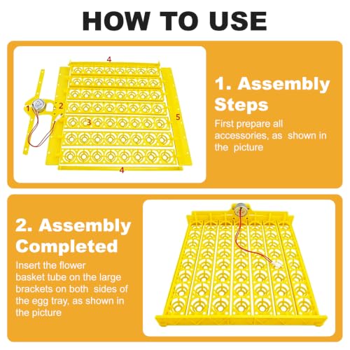 Premium Automatic Egg Incubator Hatcher with 56 Egg Capacity Automatic Egg Turner for Chickens Ducks and Pigeons Yellow Plastic 43 x 41.5 x 4.6 cm