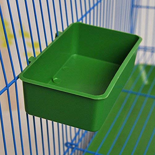 Litewoo Bird Food Water Feeder Parrot Seed Bowl for Cage (4.7inch) | 4.72x1.38x2.76 in, BPA-free plastic, with hooks, easy to clean, prevents tipping and mess, for small bird/parakeet /cage - size: 4.7inch