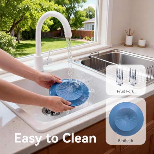 Solar Bird Bath with 2K Camera, Smart Birdhouse Fountain Outdoor | Color night vision, Smart AI species recognition, Solar powered pump, Ideal nature gift for parents & friends