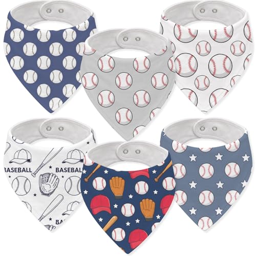 Baby Organic Cotton Teething Cloth Newborn Baby Burp Cloth Bandana Drool Cloth for Drooling Cotton Baby Gifts - color: Baseball