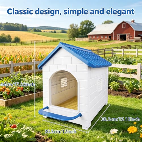 Plastic Chicken Nesting Boxes,Waterproof Wall Mount for Hens,Ducks and Poultry - Blue（with a Washable pad）
