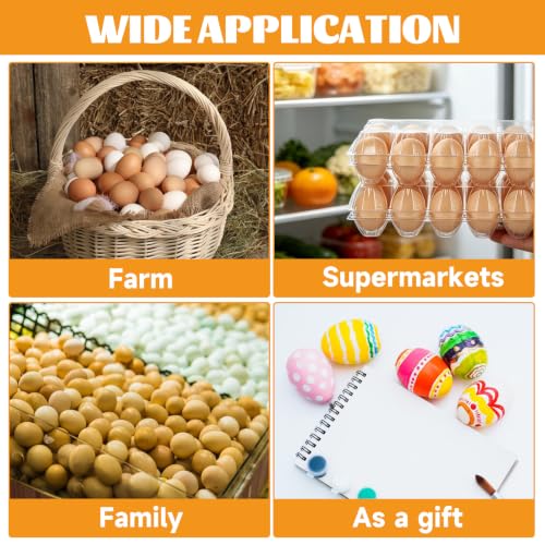 36 PCS Plastic Egg Cartons Cheap Bulk 18 Count Clear Blank Egg Cartons with Free Labels Holds up to 18 Eggs Securely Reusable Egg Carton for Family Pasture Chicken Farm Market Display, 3x6 Grids - size: 3X6