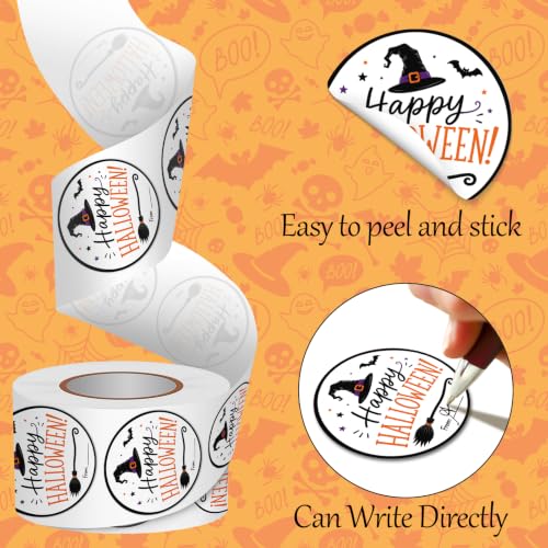 Louise Maelys 2 Inch Happy Halloween Stickers,500PCS | Roll Writable Labels for Gift Bags, Treat Bags, Envelopes, Party Favors, Bakery Packaging, Holiday Decorations - color: Halloween