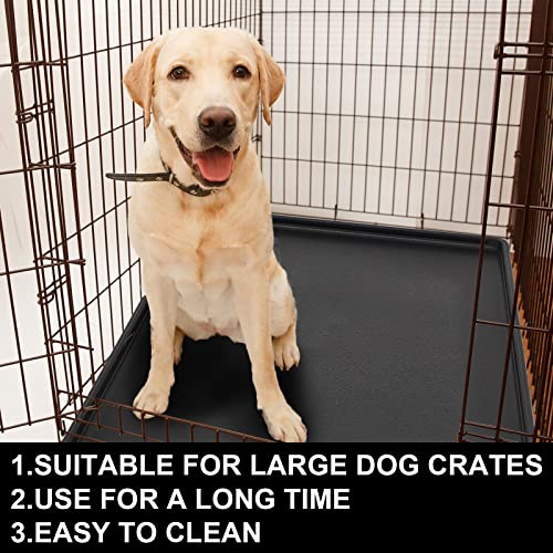2 Pcs 36" Dog Crate Tray Replacement Dog Crate Pan Kennel Bottom Tray Replacement Plastic Bottom Pan Easy to Clean, Easy to Assemble, Ideal for Potty Training-Perfect for Pet Crates, Black - size: 36"