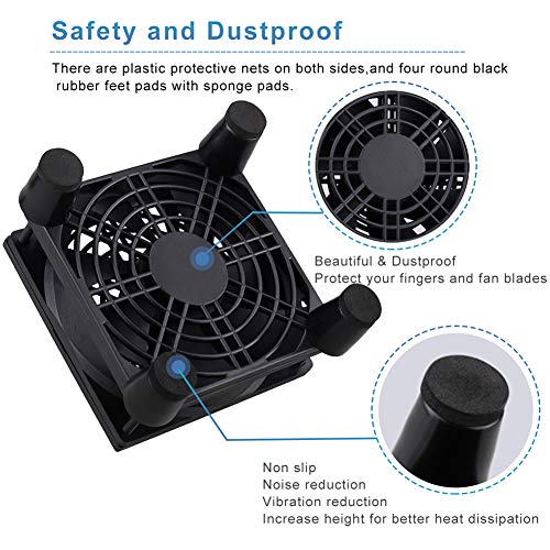 GDSTIME Small 92mm Router Fan Cooler with L/M/H 3 Speed Controller, 5V USB | Brushless DC Case Fans, for Xbox, Modem, Routers, Mini PC, DVR, TV Box Cooling - size: 92mm USB Fan