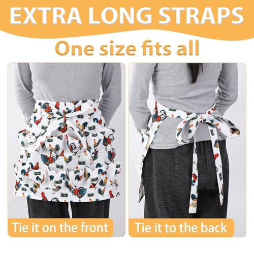 Egg Collecting Apron and Basket, 12 Pouches Chicken Egg Apron, 7 Pouches Chicken Eggs Basket, Collector Chicken Eggs - color: Grass-nest Chicken, Half-body