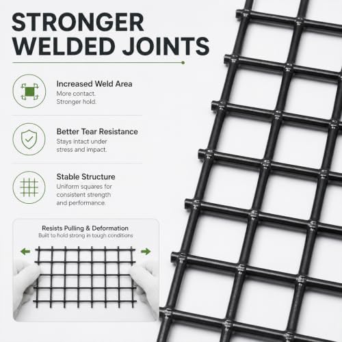 GoldPeak Black Hardware Cloth 1/2 Inch Mesh 48 Inch x 100 Foot 19 Gauge | Vinyl Coated Welded Wire Mesh Roll Chicken Wire Fencing Garden Fence Tree Guard Hardware Mesh Wire Fence Roll - size: 1/2 inch 48''x100'