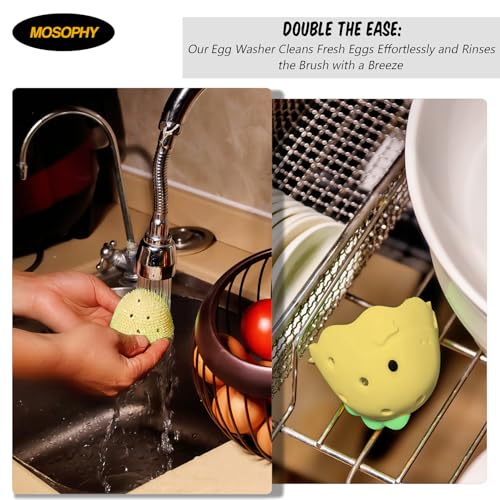 Silicone Egg Washer - Cute Dinosaur Egg Cleaner for Fresh Eggs, Fruits & Veggies, Ideal for Homesteaders, Backyard Chickens & Egg Collectors