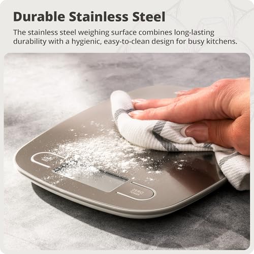 Greater Goods Food Scale, Slim & Compact, 1g Precision (Stainless Steel) | Digital Kitchen Scale for Cooking, Meal Prep & Portion Control, Tare, Auto Shut-Off, g/oz/lb/ml Conversion & Calorie Tracking - color: Stainless Steel