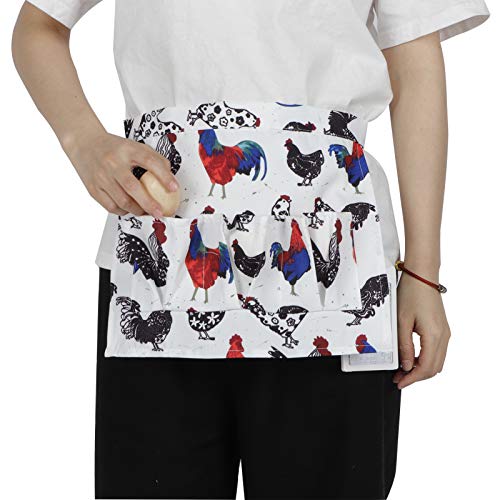Eggs Collecting Apron with 8 Reinforced Pockets – Hands Egg Gathering Apron for Chicken Duck Goose Quail Eggs – Farmhouse Coop Kitchen Utility Size M (2 S)