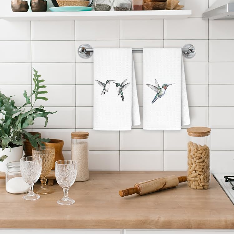 Hummingbirds Kitchen Towels, Hummingbird Gifts for Women Hand Towels for Bathroom Kitchen, Gifts for Bird Lovers Decorative Dish Towels Drying Cloth, 16x24 Inch Set of 2 - color: Bird Towels-c