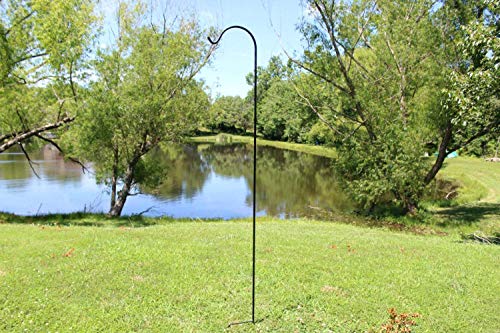 Ashman Black Shepherd Hook 92 Inch (Pack of 2), 1/2-Inch Thick, Solid Metal Single Piece Hook, Super Strong, Rust Resistant, Hanging Plant Baskets, Lanterns, Heavy Bird Feeders & More. - size: 2 Pack