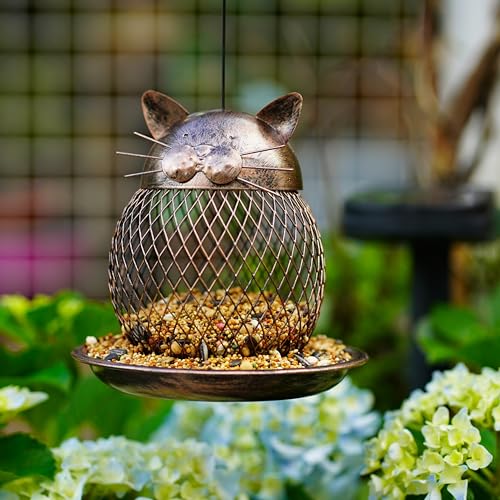 Mentoart Bird-Friendly Outdoor Feeder with Adjustable Hooks - Weatherproof Garden Decoration for Patios, Yards & Wildlife Observation (Easy to Refill & Clean)