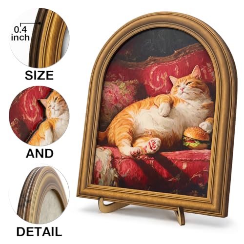 3D Funny Lazy Cat Wall Art Sign for Kitchen Decor, Food Lover Cat Portrait Wall Decor, 8x10 Inch - color: Cat-3