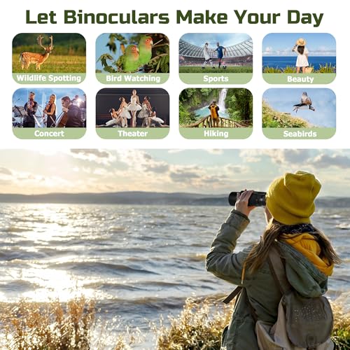 High Power 15X50 Binoculars for Adults BAK4 Prism FMC Lens - Black | BAK4 Prism FMC Lens,15X,50MM Big Eyepiece,Fogproof & Waterproof,Viewing field of 1200 meters,Adjustable Focus