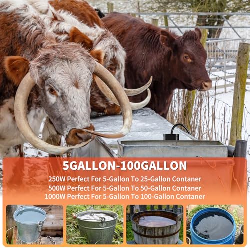 250W Utility De-Icer Submergible Cast Aluminum Chicken Water Heater for Livestock Tank Heater Bird Bath Heater in Winter - size: 250W