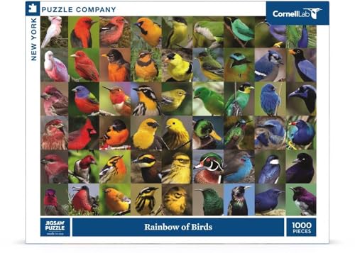 New York Puzzle Company - Cornell Lab Rainbow of Birds - 1000 Piece Jigsaw Puzzle for Adults - color: Rainbow of Birds 1000 Piece
