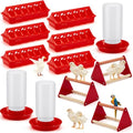 Patelai 4 Pcs Chick Feeder and Waterer Kit Feeding Supplies with Mini Perch Chicken Starter Kit for Coop and Brooder for Small Poultry Ducks Quail