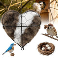 Handmade Alpaca Fiber Bird Nesting Heart, Birds Nests Material Holder, Hummingbird Houses Nest Boxes, Winter Tree Shelter for Wild Birds, Gifts for Outside Garden Art Birdhouse, Birds Lovers (1)