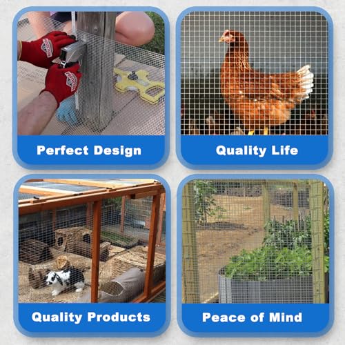 Hardware Cloth 1/2 in 48 in x 100 ft 19 Gauge Wire Mesh | Long mesh roll with strong welds and low defect rate for Chicken Coop, Garden Fence, Raised Bed and Animal Enclosure - size: Silver 1/2" 48" x 100' 19Ga