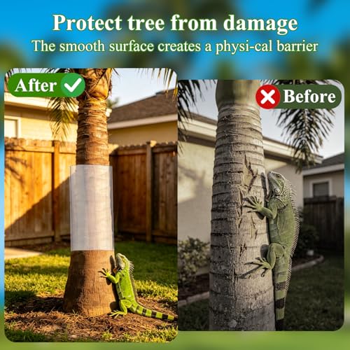 79" x 16" Squirrel Baffle for Tree Trunk Plastic Tree Trunk Protector | with 10 Cable Tie and Tape to Protect Damaged Bark, Easy Install Reusable
