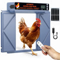 Large Automatic Chicken Coop Door Solar Powered, Anti-Pinch Auto Chicken Door with Timer, Light Sensor, LCD Display Solar Chicken Coop Automatic Door with Range 50M Remote Control