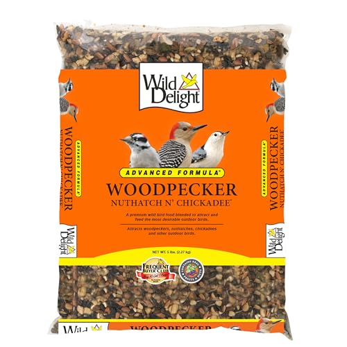 Wild Delight Woodpecker, Nuthatch N' Chickadee Food, 5 lb (364050) - size: 5 Pound (Pack of 1), style: Nuthatch N' Chickadee