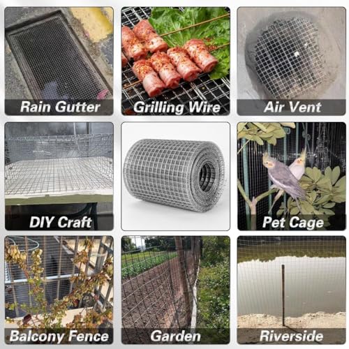 Hardware Cloth 20'' x 10' 1/4 in Galvanized Wire Mesh Roll (23 GA) Chicken Wire Fence Roll for Chicken Pen/coop Fences, Screen mesh, Rabbit/Snake... - size: 20In x 10Ft