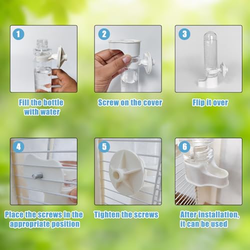 Automatic Pet Bird Water Feeder, Bird Water Dispenser for Cage, Bird Cage Suspended Automatic Water Dispenser, Bird Feeders for Parakeet Budgie Cockatiel Lovebirds Canary Finch (150ml) - size: 150ml