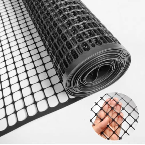 Black Plastic Garden Fence, Hardware Mesh, 4' x 50' | Reusable HDPE Fence for Landscape, Tree Guards, Balcony, Deck & Stair Railings, Poultry, Animal & Pet Barrier, Cut to Size - color: Black, size: 4' x 50'