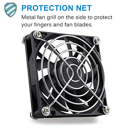 GDSTIME 80mm x 80mm x 15mm 12V Brushless DC Cooling Computer Case Fan 2Pin | Slim PC Fan, for SFX, HTPC, Small Form Factor Power Supply - 80x80x15mm, 8015 - size: 80x80x15mm