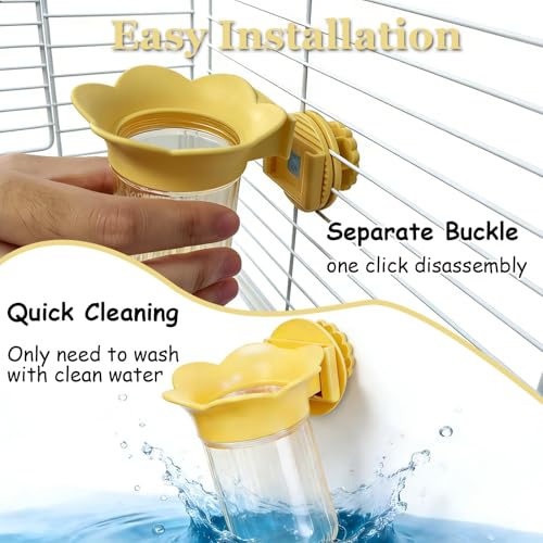 7 PCS Bird Cage Feeder for Vegetable Millet Holder Cage Accessories with Parrot Fruit Forks for Budgie Cockatiel Lovebirds Parrot - color: Yellow