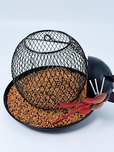Upgraded Outdoor Bird Feeder, Squirrel-Proof Metal Wild Bird Feeder, Hanging Design, Perfect for Garden & Yard Decor, Cute Cat Shape