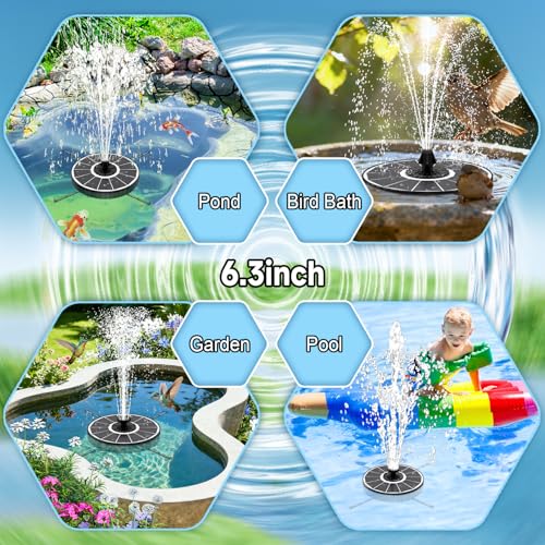 Yzert Solar Fountain, 3-Level Adjustable Water Height, 3.5W Glass Powerful Outdoor Fountain Pump with Rotating Rods & 7 Nozzles for Bird Bath, Garden, Pond, Patio, Flower Pot (2026 Model,White) - color: White