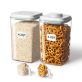 Airtight Food Storage Container with Pop Lid & 130ml Scoop, 4L/4.2qt *2 BPA-Free Cereal, Rice, Flour, Pasta & Snack Container, Stackable & Durable,Kitchen Pantry Organizer - color: 4L * 2