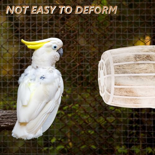 MERRYHAPY Bird Nesting Material with Basket Natural Jute and Cotton Mix Bird Nest Material for Parakeet Finch Canary Cockatiel Indoor and Outdoor Nest Building 2.87X2.87X2.55In