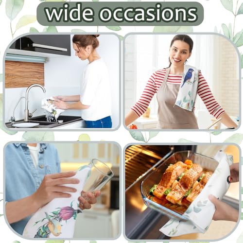 Frienda 4 Pcs Cardinal Kitchen Towels Decorative Dish Hand Towels 24 x 16 Inch Bathroom Cloth Set with Hanging Loop Absorbent for Spring Summer Farmhuose Home Kitchen Decor Gift