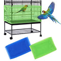 Daoeny 2Pcs Large Bird Cage Cover, Bird Cage Seed Catcher, Adjustable Soft Airy Nylon Mesh Net, Birdcage Cover Skirt Seed Guard for Parrot Parakeet Macaw African Round Square Cages (Blue + Green) - color: Blue & Green, size: 118 x 15.7 inch