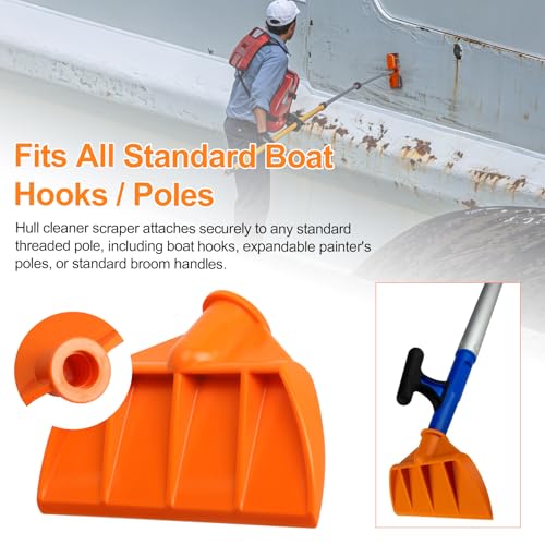 Boat Hook Hull Scraper Barnacle Scraper Pontoon Boat, 491108 Plastic Marine Boat Hull Scraper for Underwater Hull Cleaning, Plastic Scraper Pole Attachment | Plastic Boat Hook Hull Scraper - 491108 Plastic Marine Boat Hull Scraper for Underwater Hull Clea
