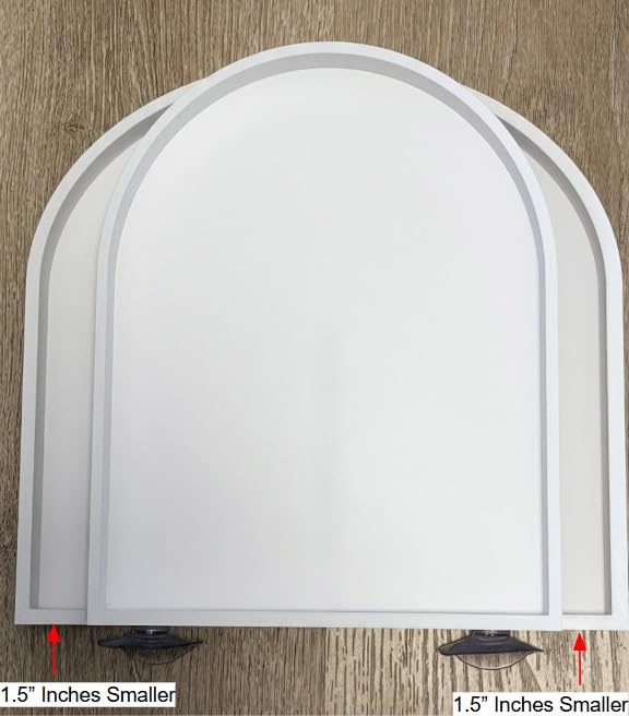 CleanPerch™ Bird Food Waste Catcher Tray with Suction Cups. Half Stadium Shape That attaches to Windows. Reduces Scatter, Easy-Clean, and Low-Profile (White, 9" x 11.5" x 3.7) - color: White, size: 9" x 11.5" x 3.7"