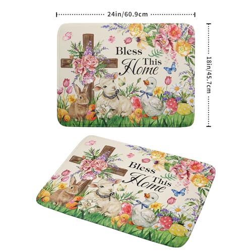Easter Farmhouse Dish Drying Mat Funny Animal Microfiber Dish Pad for Kitchen Counter Large 18 X24 In - color: Colorful Farmhouse Animal, size: 24" x 18"