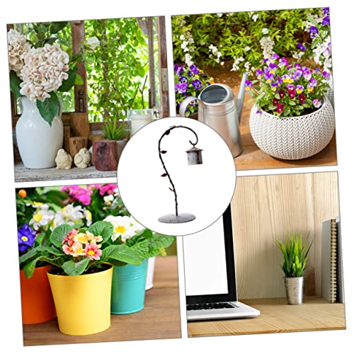 BESPORTBLE Rustic Iron Birdcage Hanging Rack Floor Stand for Micro Landscape Decor Vintage Wrought Iron Adornment for Indoor and Outdoor Use Flexible Design for Garden and Home