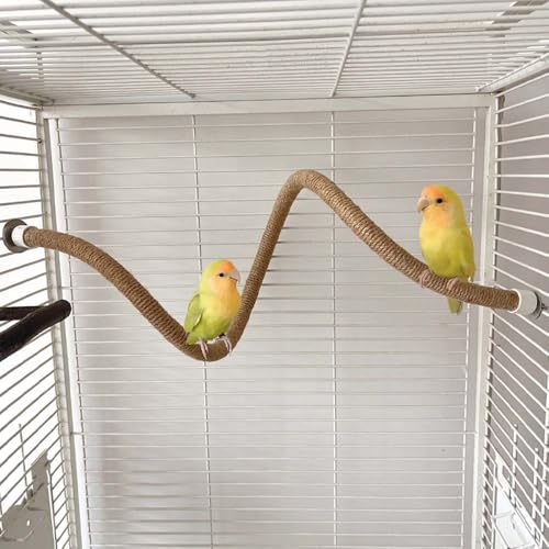 Bird Rope Perch, 100cm/39.3in Cotton Rope Spiral Toys Bird Bungee Rope Perches Parakeet Toys for Cockatiels Conures Lovebirds Finches