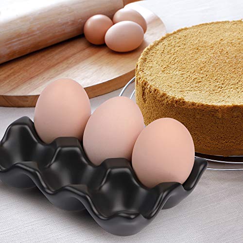 6 Cups Egg Tray Serveware, Eggs Dispenser, Egg Holder Set Kitchen Restaurant Fridge Storage Decorative Accessory (White,2 pack)