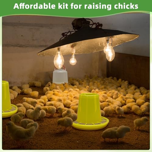 Funnymoom 12 Pack 1.5L Baby Chicken Feeder and Waterer Set Top Bird Small Poultry Feeding for Pigeon Chick Drinker Duckling Quail Feeding Dispenser (Yellow)