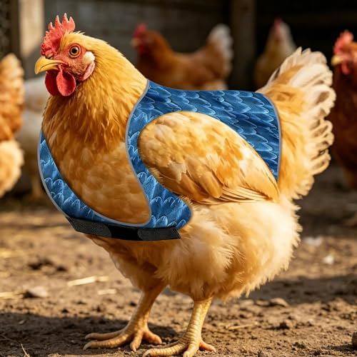Chicken Saddle for Hens, Adjustable Strap & Easy Put On, Chicken Apron Hens Back Protector, Hen Vest, Safe Guard from Rooster Damage and Flock Pecking