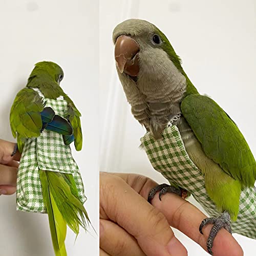 Bird Diaper Quaker Parrot Flight Suits ,Monk Parakeets Clothes Liners | Adjustable Straps,Parrot Diaper Clothes, Bird Training Nappy Suit with Hanger Leash Hole for Sun Conure Senegal Lorikeet