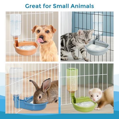VANNON Anti-Splash Pet Water Bowl for Crates, 23oz Gravity Dispenser, Blue | anti-splash gravity water bowl with a floating disk for cleaner drinking and fewer refills throughout the day. - color: B-Blue, size: 23oz