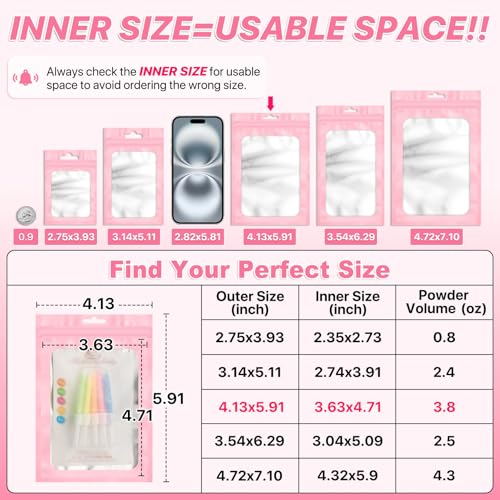 ANZNKU 100 Pcs Colorful Mylar Bags, Resealable Smell Proof Small Foil Pouch | 5Colors, 4.13x5.91", Frosted Clear Window, Plastic Packaging Bag for Small Business Candy Jewelry Treat, Seal Zip Baggies - color: 5 Colors -1, size: 4.13x5.91 inches